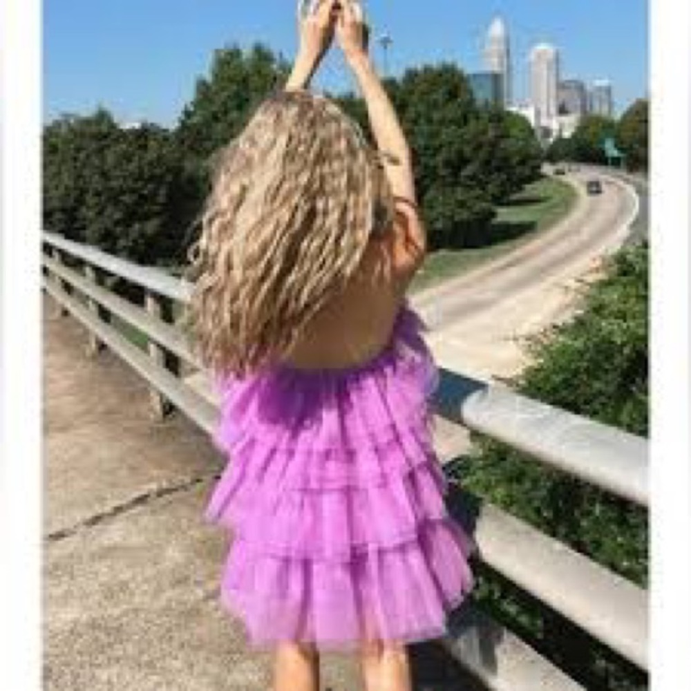 Vestique Purple Tulle Ruffle Dress (M)